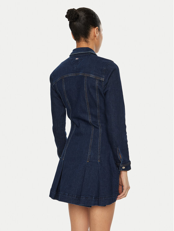 Tommy Jeans Tommy Jeans Džínové šaty DW0DW20533 Tmavomodrá Regular Fit