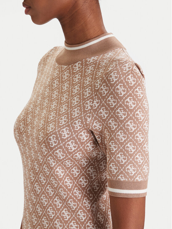 Guess Guess Трикотажна сукня W3YK39 Z37K0 Бежевий Regular Fit