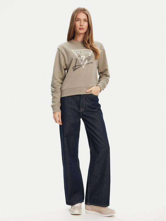 Guess Guess Bluza W5YQ06 KB681 Zielony Regular Fit