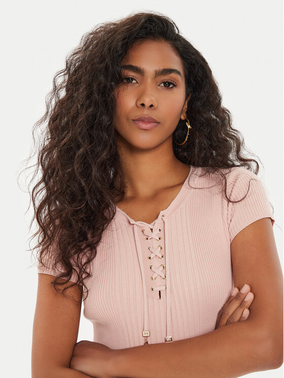 Guess Guess Трикотажна сукня W4YK06 Z2V62 Рожевий Bodycon Fit