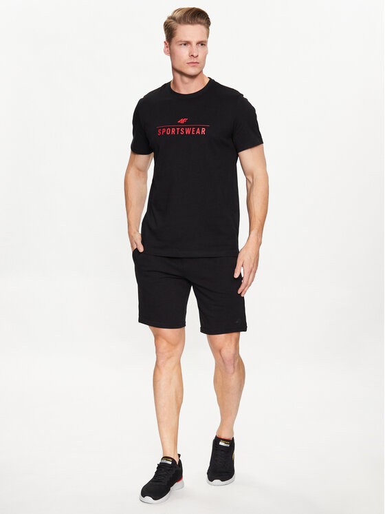 4F 4F T-särk 4FSS23TTSHM539 Must Regular Fit