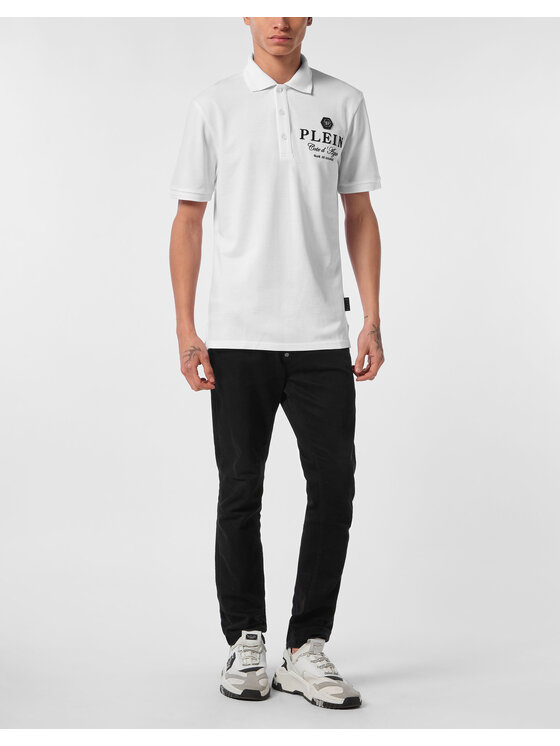 PHILIPP PLEIN PHILIPP PLEIN Polo 24693 Biały Slim Fit