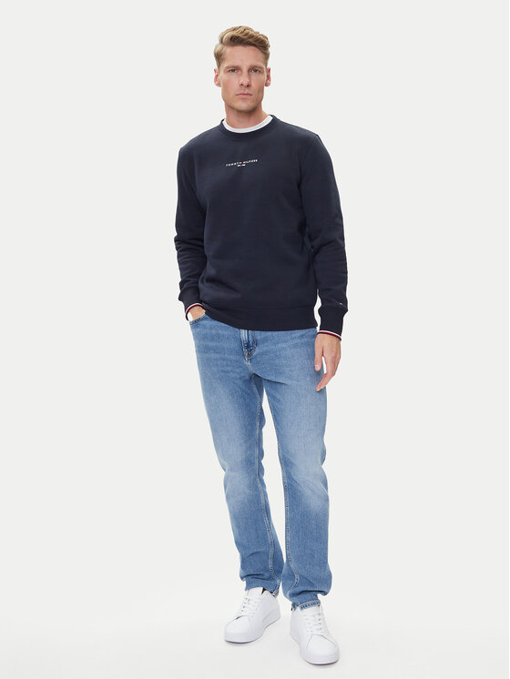 Tommy Hilfiger Tommy Hilfiger Džemperis ar kapuci Small Logo MW0MW37471 Tumši zils Regular Fit