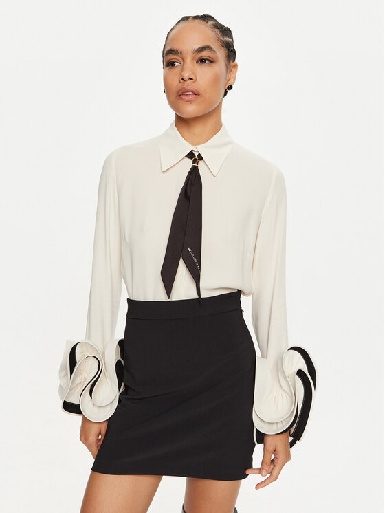Elisabetta Franchi Elisabetta Franchi Πουκάμισο CA-T96-47E2 Εκρού Regular Fit