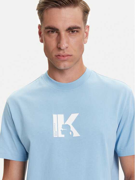 Karl Lagerfeld Jeans Karl Lagerfeld Jeans Tricou A3M17057 Albastru celest Regular Fit