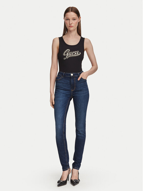 Guess Guess Топ W6YP30 K4380 Чорний Slim Fit