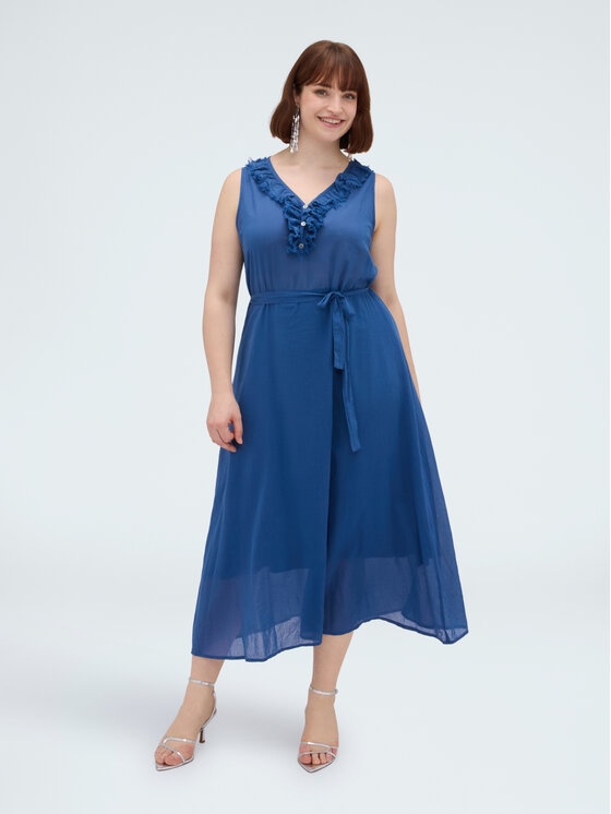 Fiorella Rubino Fiorella Rubino Vestito da giorno 7089L001286N034 Blu A-Line Fit
