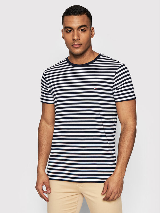 Tommy Hilfiger T-krekls MW0MW10800 Tumši zils Slim Fit