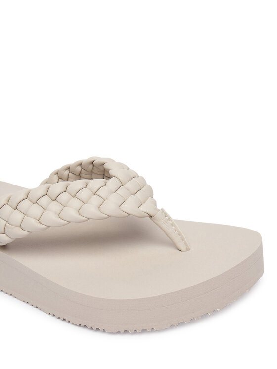 Tommy Hilfiger Tommy Hilfiger Flip flop Th Wedge Cornrow Beach Sandal FW0FW09037 Écru