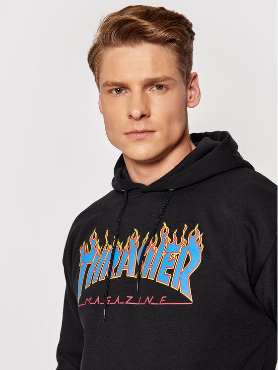 Felpa bianca e nera thrasher new arrivals