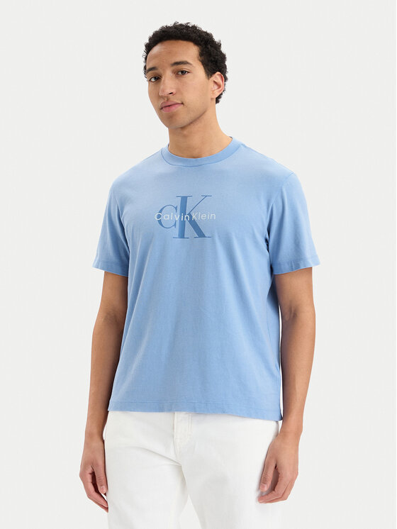 Calvin Klein Jeans Tricou SS 20S LV04RG832G Albastru deschis Regular Fit