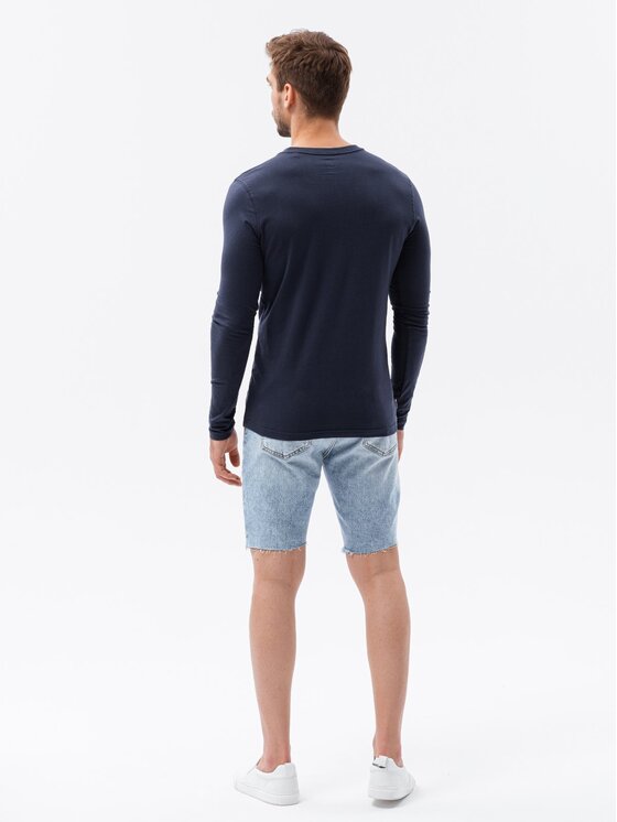 Ombre Ombre Longsleeve OM-LSCL-0102 Granatowy Regular Fit