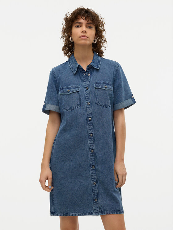 Vero Moda Vero Moda Sukienka jeansowa Jennie 10309665 Niebieski Regular Fit