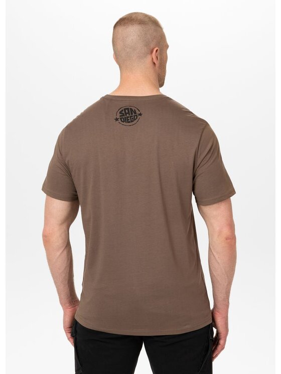 PITBULL PITBULL T-Shirt Koszulka męska SAN DIEGO SUN S Brązowy Regular Fit