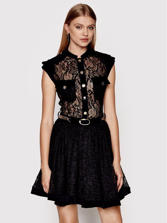 Babylon Babylon Коктейльна сукня P_EL0704 Чорний Regular Fit