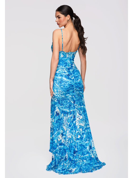 Ombre Ombre Sukienka wieczorowa LA-OM-DLR314 Niebieski Slim Fit