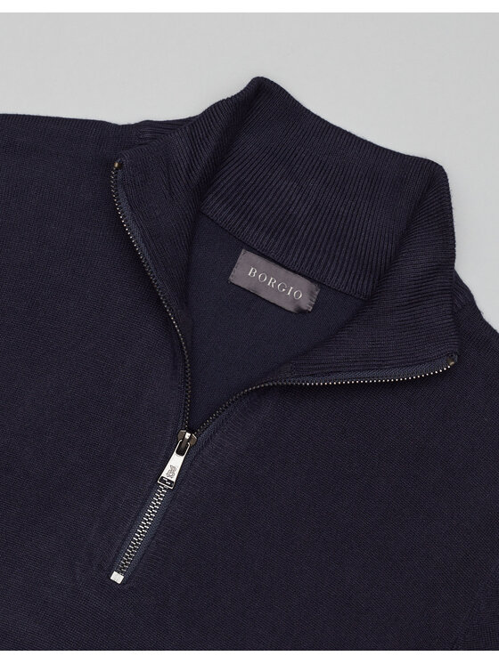 Borgio Borgio Sweter gabicce Granatowy Slim Fit