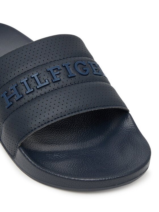 Tommy Hilfiger Tommy Hilfiger Natikače Pad Perf Pool Slide FM0FM05709 Tamnoplava