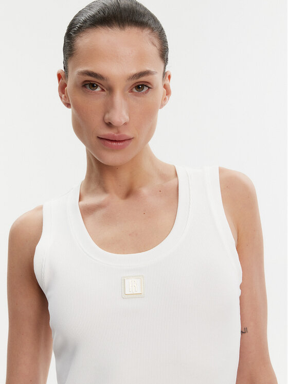 Fracomina Fracomina Top FP25ST2001J40101 Bijela Slim Fit