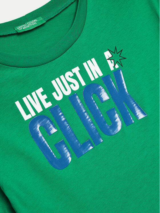 United Colors Of Benetton United Colors Of Benetton T-Shirt 3096C10J6 Zielony Regular Fit