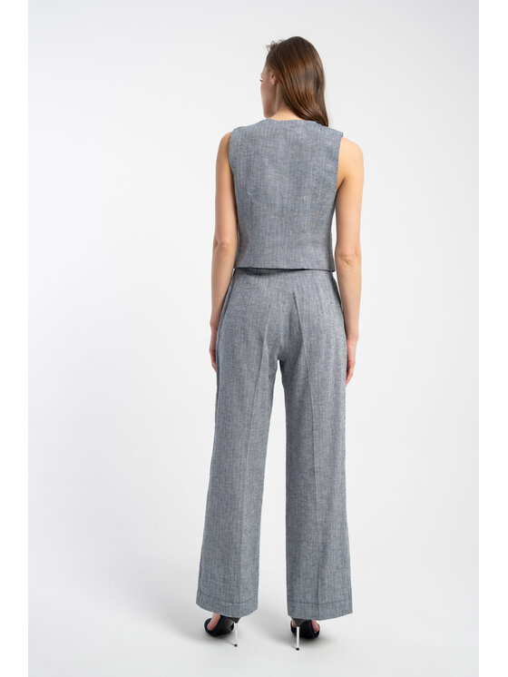 CLICK CLICK Kalhoty z materiálu 30-401 Tmavomodrá Relaxed Fit