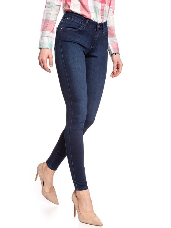 Wrangler Wrangler Jeansy SUPER SKINNY Niebieski Skinny Fit
