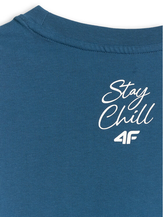 4F 4F T-Shirt SUMMER CODE Turkusowy Regular Fit