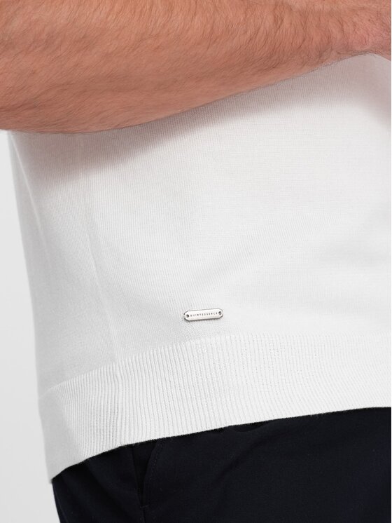 Ombre Ombre Polo OM-POSS-0118 Biały Regular Fit