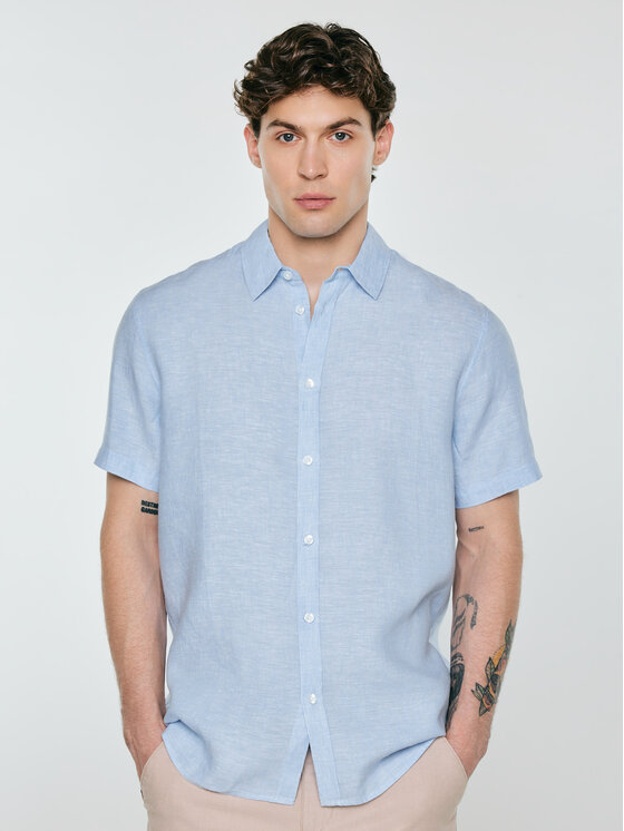 BIG STAR BIG STAR Koszula LINERSO Niebieski Basic Fit