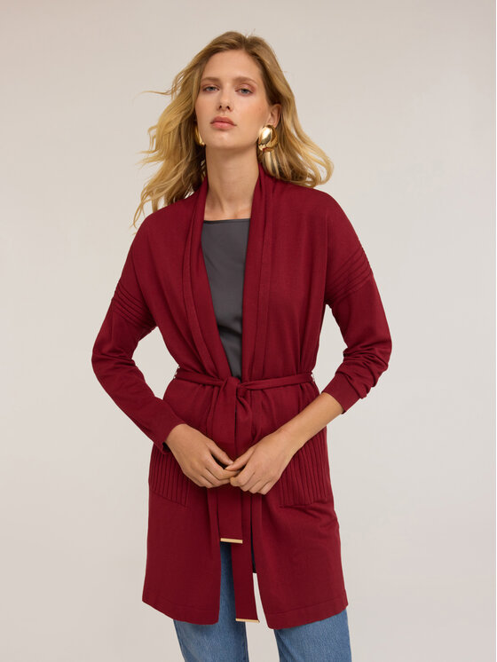 Motivi Motivi Sweter M418W003512N036 Bordowy Regular Fit