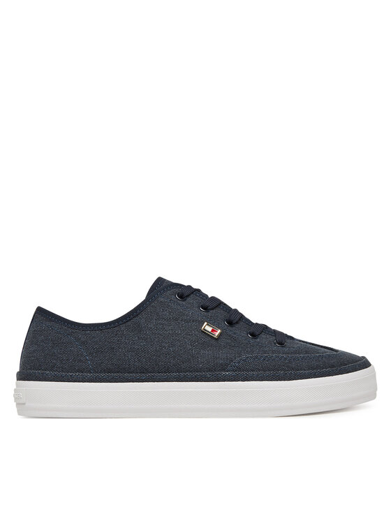 Sneakers Tommy Hilfiger Washed Canvas Vulc Sneaker FW0FW08894 Bleumarin