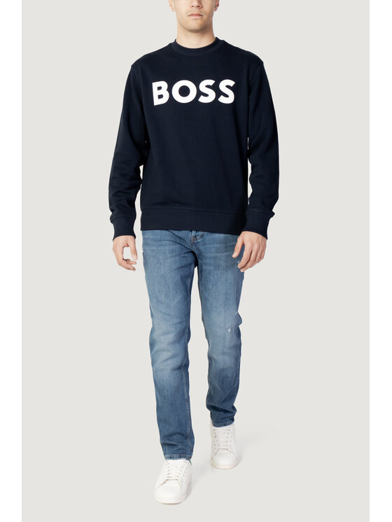 BOSS Boss Felpa JERSEY WE BASIC CREW Blu Basic Fit