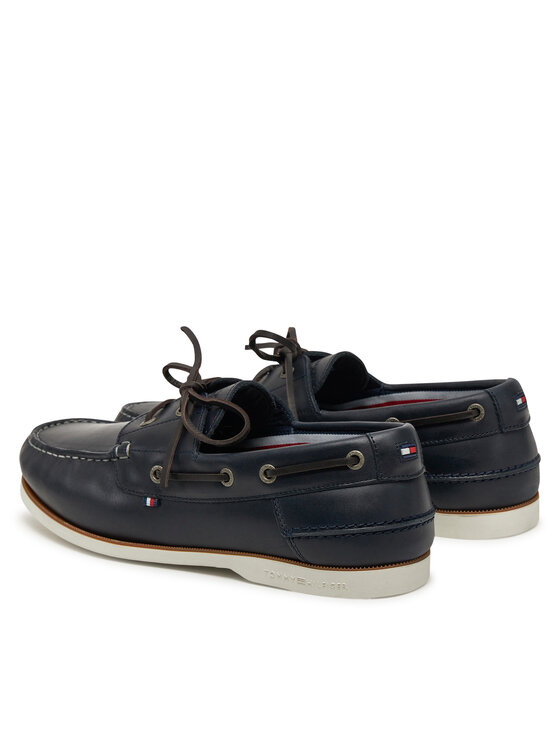 Tommy Hilfiger Tommy Hilfiger Półbuty Th Boat Shoe Core Lth FM0FM05569 Granatowy
