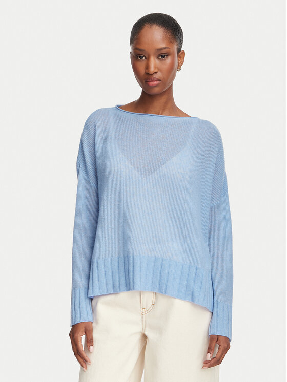 MAX&Co. MAX&Co. Sweter Stampa 2626366091200 Niebieski jasny Oversize