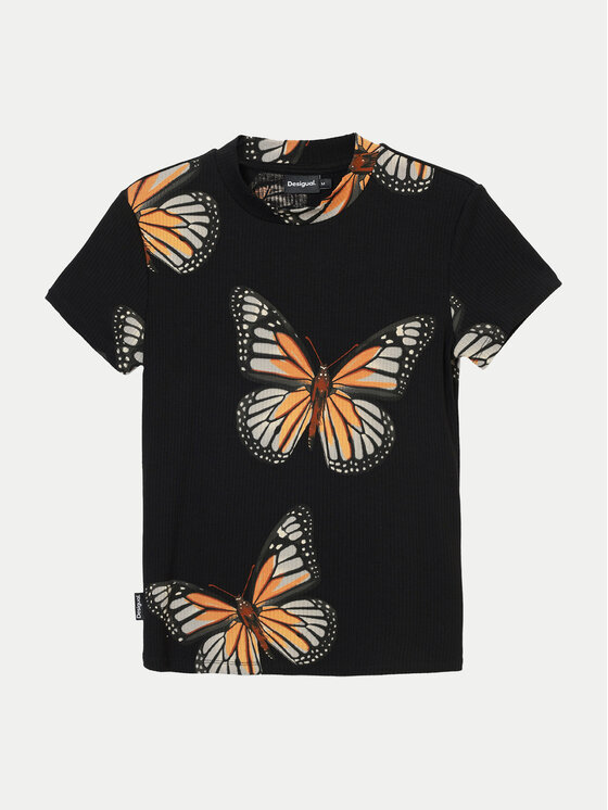 Desigual Desigual T-Shirt Croise 24WWTK55 Μαύρο Slim Fit