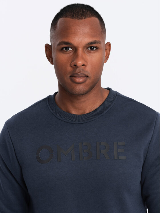 Ombre Ombre Mikina OM-SSPS-0181 Modrá Regular Fit