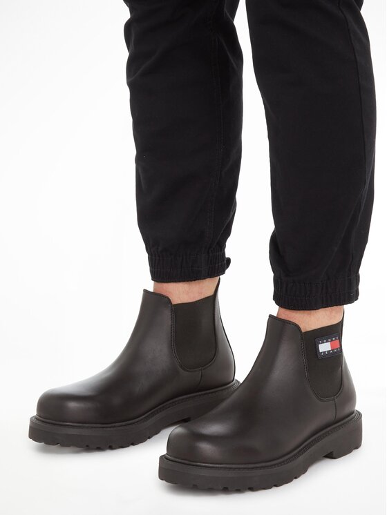 Tommy Jeans Tommy Jeans Μποτίνια Tjm Napa Leather EM0EM01254 Μαύρο