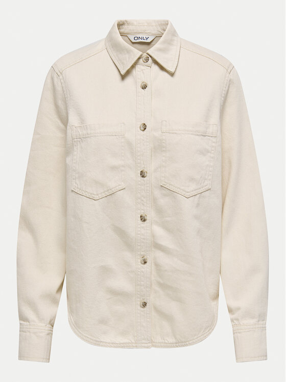 ONLY ONLY camicia di jeans Silla 15338783 Écru Slim Fit