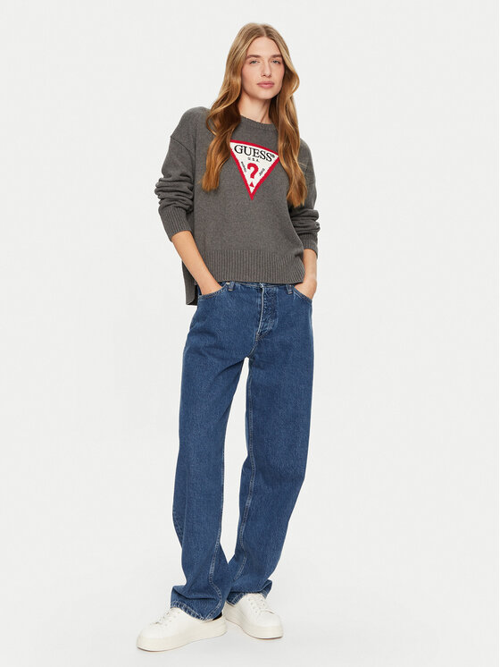 Guess Jeans Guess Jeans Пуловер W4BR12 Z3HM1 Сив Regular Fit