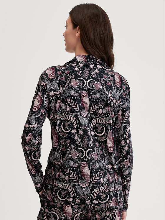 Calida Calida Koszula piżamowa 15933 Czarny Regular Fit