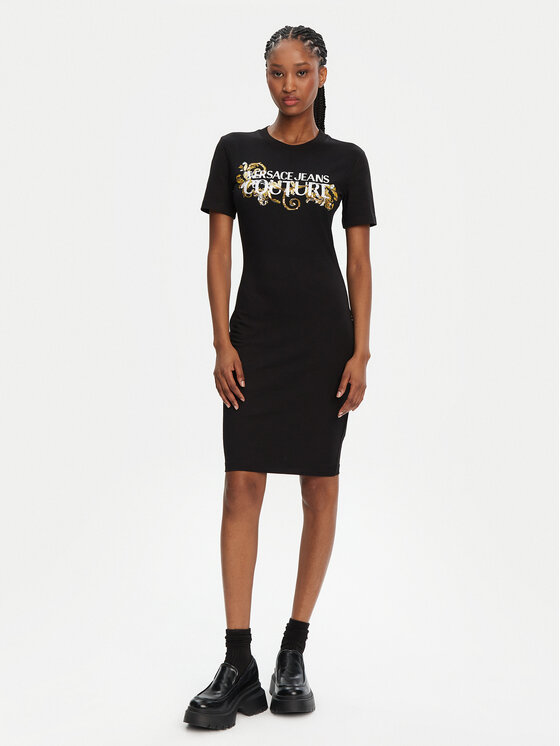 Versace Jeans Couture Versace Jeans Couture Rochie de zi 78HAOC06 Negru Slim Fit