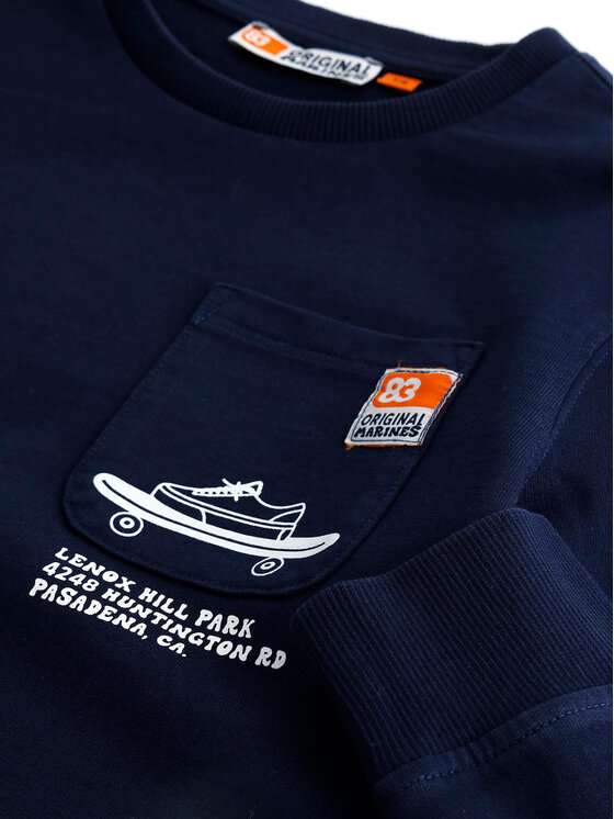 Original Marines Original Marines Majica dugih rukava DDP2034B Tamnoplava Regular Fit