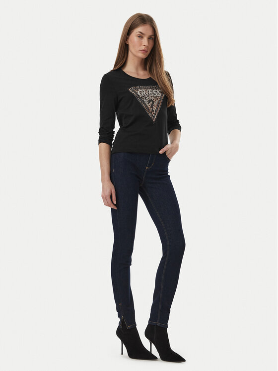 Guess Guess Bluzka W6BI57 K7387 Czarny Regular Fit