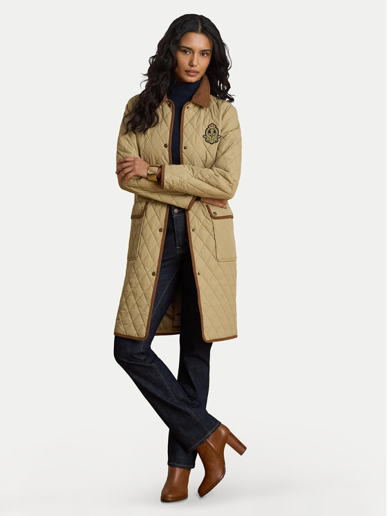 LAUREN RALPH LAUREN LAUREN RALPH LAUREN Kurtka przejściowa Crested 3/4 Quilt 297P18059002 Beżowy Regular Fit