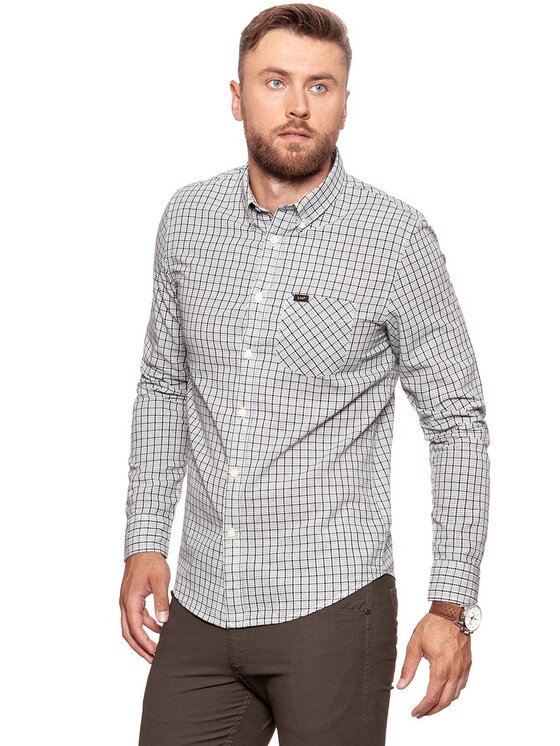 Lee Lee Koszula BUTTON DOWN Czarny Regular Fit