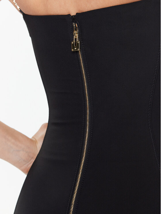 Elisabetta Franchi Elisabetta Franchi Koktel haljina AB-325-31E2-V360 Crna Slim Fit