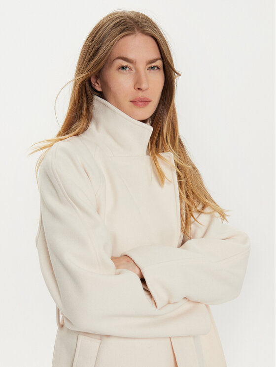 Gina Tricot Gina Tricot Kabát pro přechodné období 22987 Écru Regular Fit