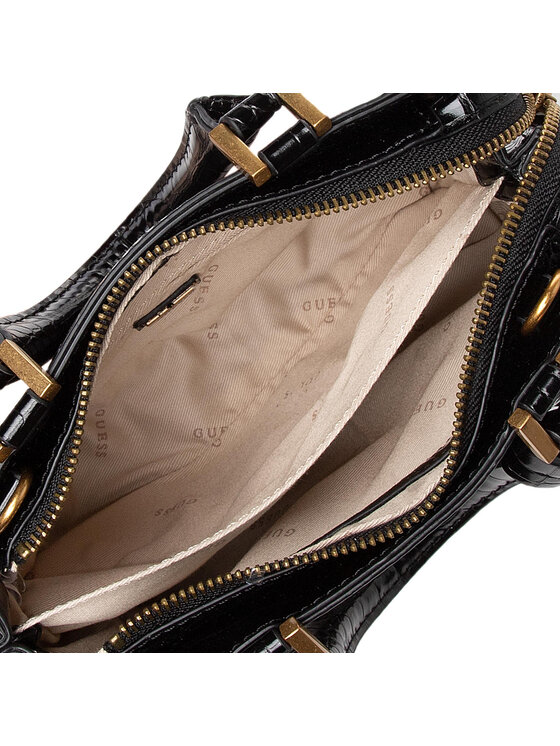 Guess Guess Handtasche Katey Croc Mini Satchel HWCB84 94730 Schwarz