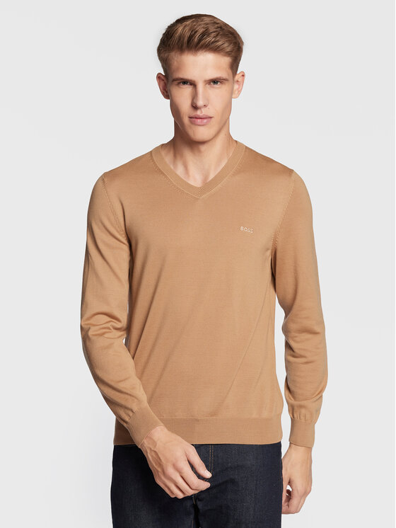 BOSS Boss Pulover Baram-L 50476363 Rjava Regular Fit
