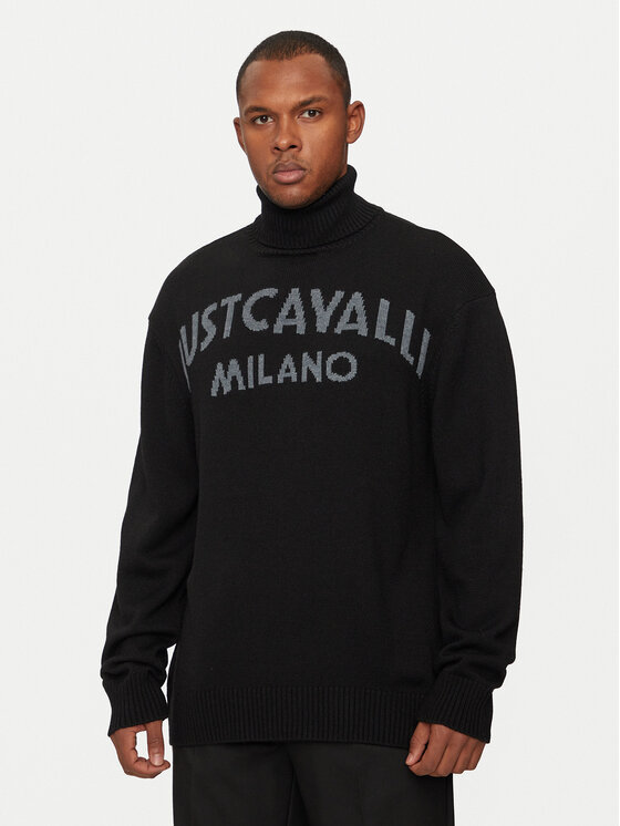 Just Cavalli Džemperis 77OAFM38 Melns Regular Fit